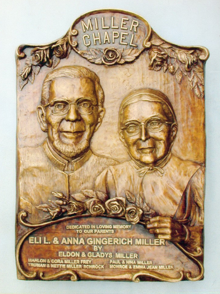 Memorials Miller relief plaque, Kalona, Iowa, Doris Park, Max-Cast